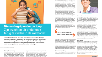 Artikel PrimaOnderwijs onderzoek Universitair hoofddocent Jacqueline Evers